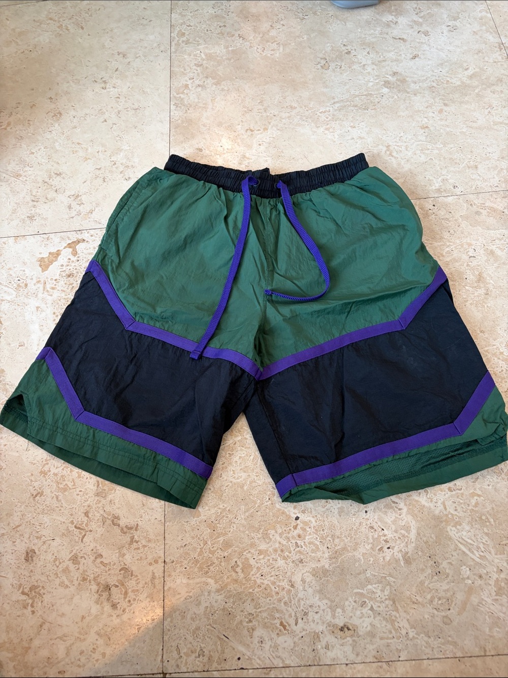 Nike Green and Black Drawstring Shorts